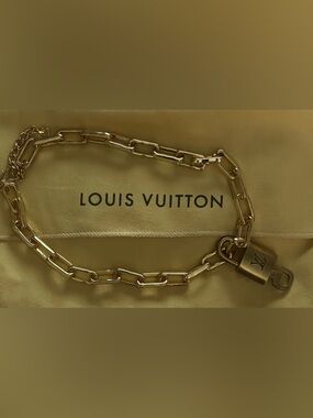 Louis Vuitton Lock Key Dust Bag with Gold Chain